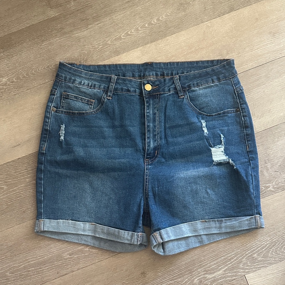 SHEIN | Distressed Cuffed Denim Shorts